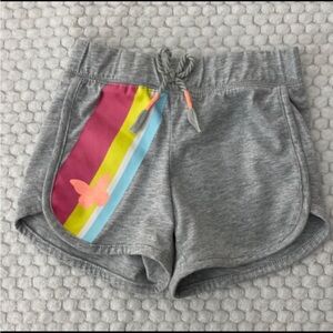 Wonder Nation Girls XS 4-5 Rainbow Stripe Gray Shorts Butterfly Graphic